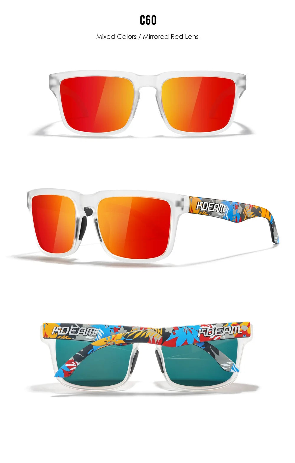Kdeam Polarized Sunglasses for Men Women Eyewear