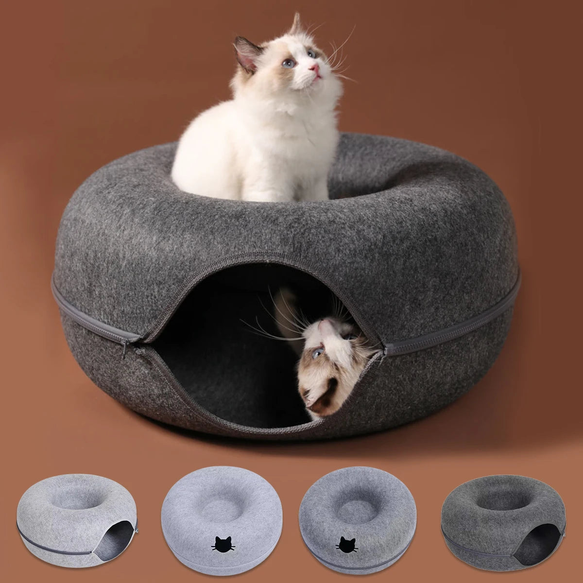B-Tunnel Donut Cat Bed Interactive Tunnel Pet