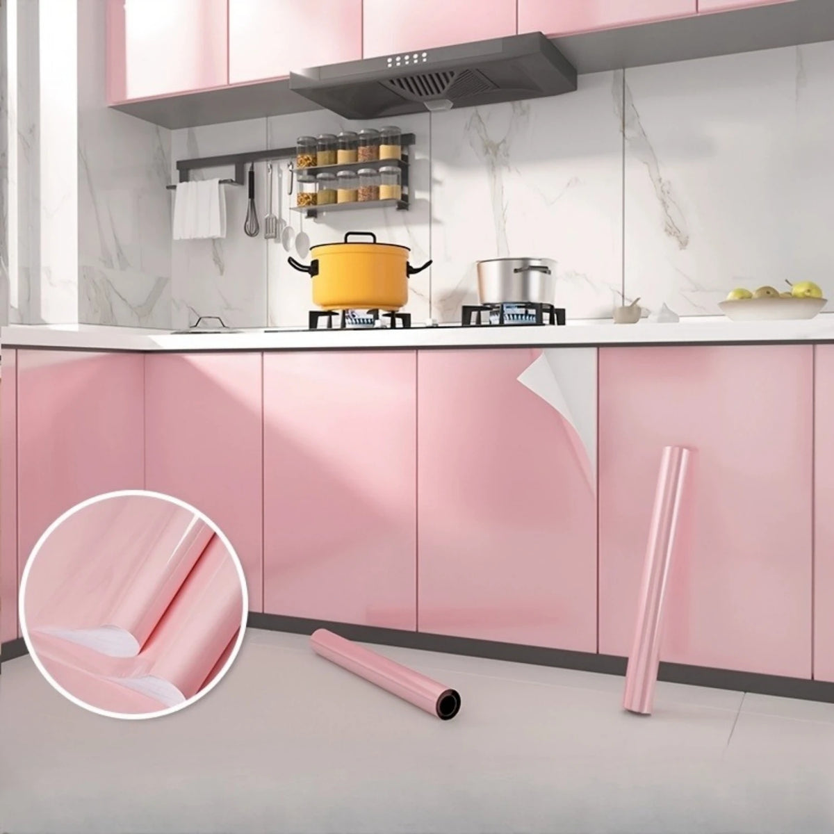 Marble Kitchen Oil-Proof Film Proof Self-Adhesive Wallpaper