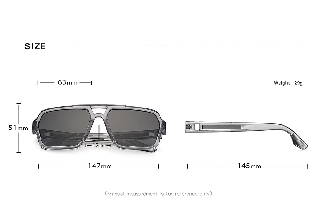 New Arrival Square Sunglasses TR90 Frame Glasses Photochromic