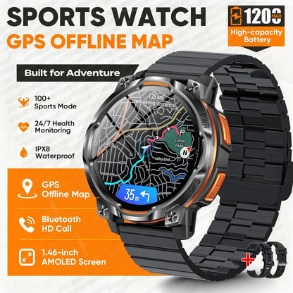 New GPS Map Smart Navigation Watch 1200mAh Battery