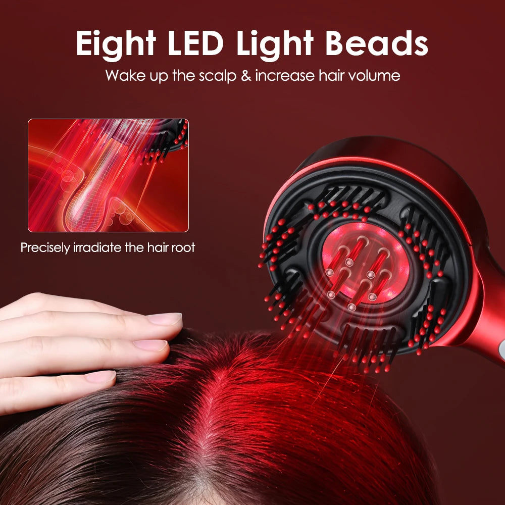 Electric Micro-current Massage Comb Red Light Hair Care