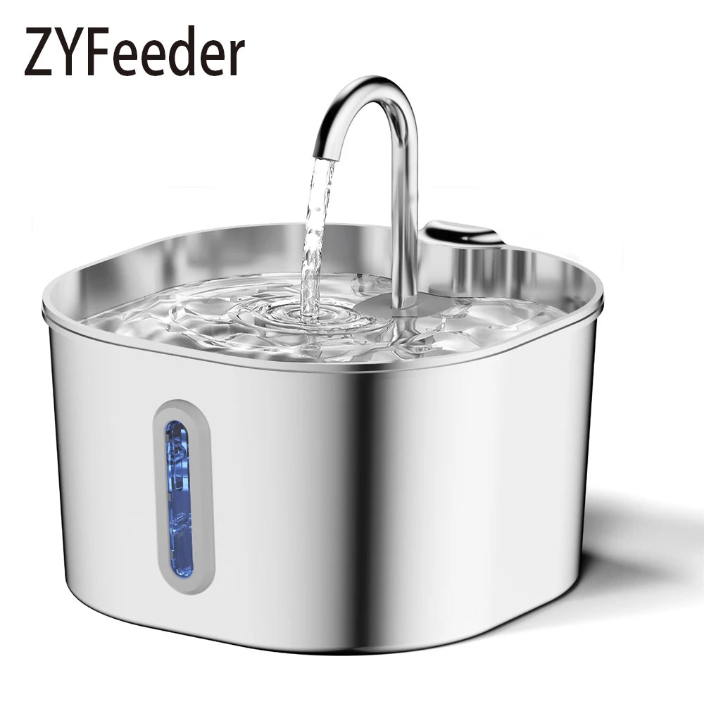 Automatic Cat Water Fountain Square Stainless Steel