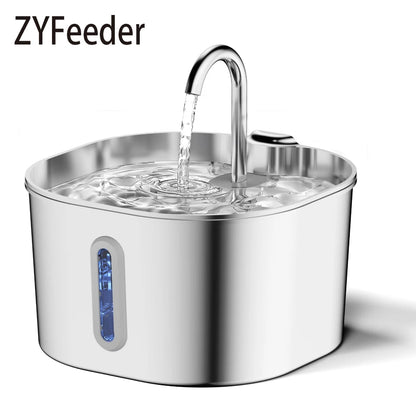 Automatic Cat Water Fountain Square Stainless Steel