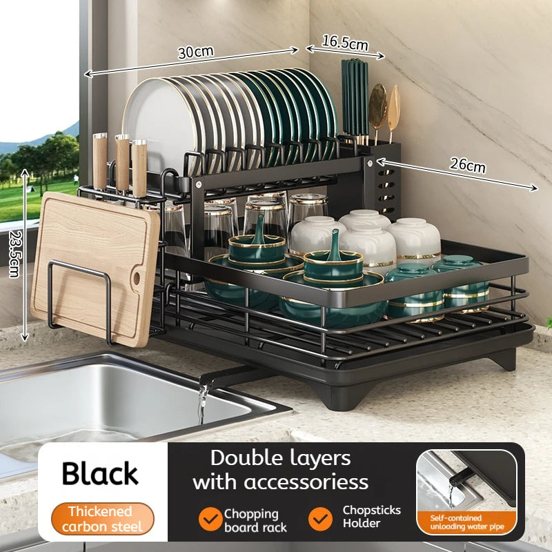 Stainless Steel Dish Drying Rack Adjustable Kitchen Plates
