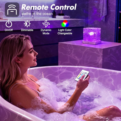 Rechargeable Shower Lamp with 16-Color Wave Projector