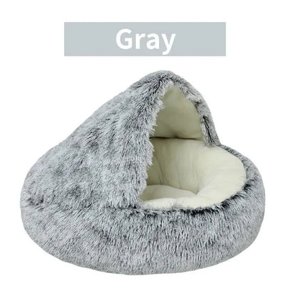 Soft Plush Pet Bed with Cover Round Cat Bed Mattress