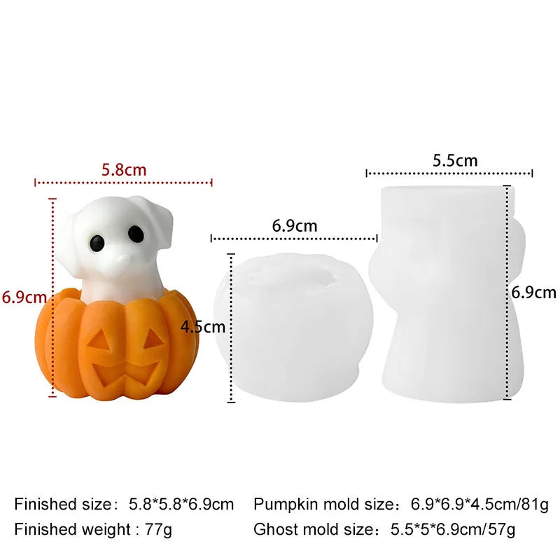 DIY Halloween Candle Spook Puppy Cat Silicone Mold