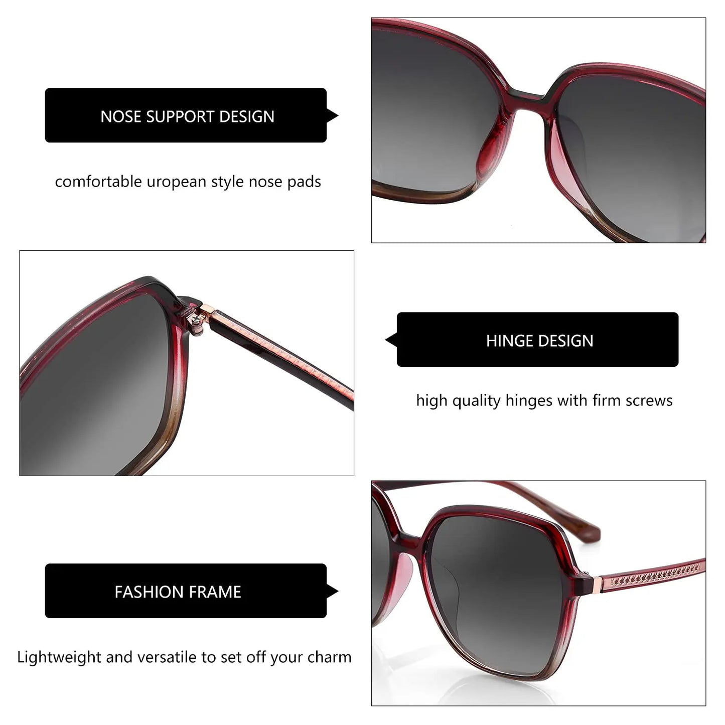 ZENOTTIC Oversized Polarized Sunglasses Big Square Frame