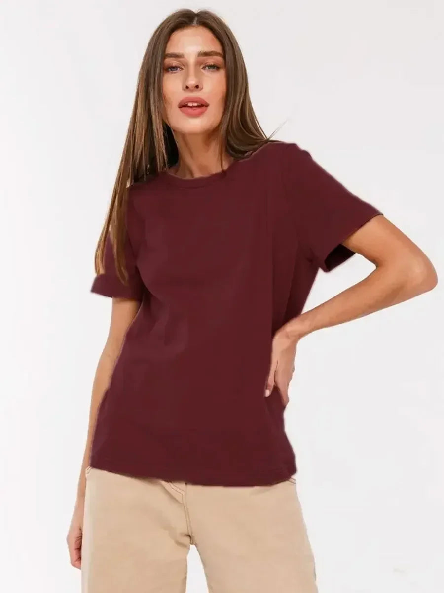 Bornladies Summer 100% Cotton Women's T-shirt Bottoming Tops