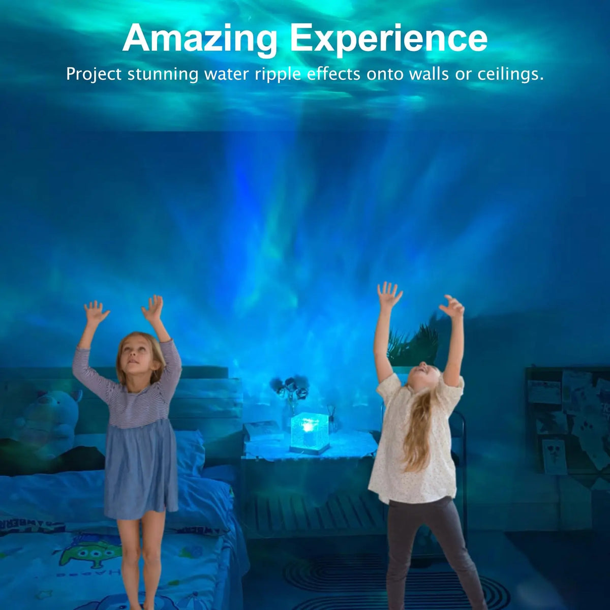 LED Water Ripples Lamp Galaxy Projector Night Light with Remote Control