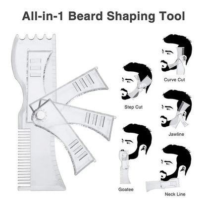 5in1 Adjustable Men Beard Modeling Ruler Shaping Styling Template