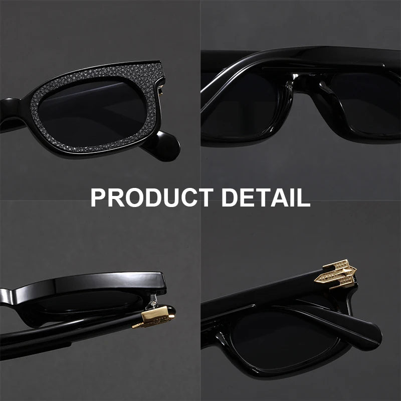 New Fashion Vintage Rectangle Frame Sunglasses Men