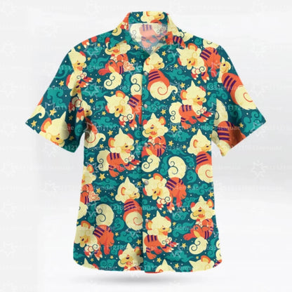 SUMMER New Snorlax Hawaiian Shirt Tropical Anime Aloha Shirt