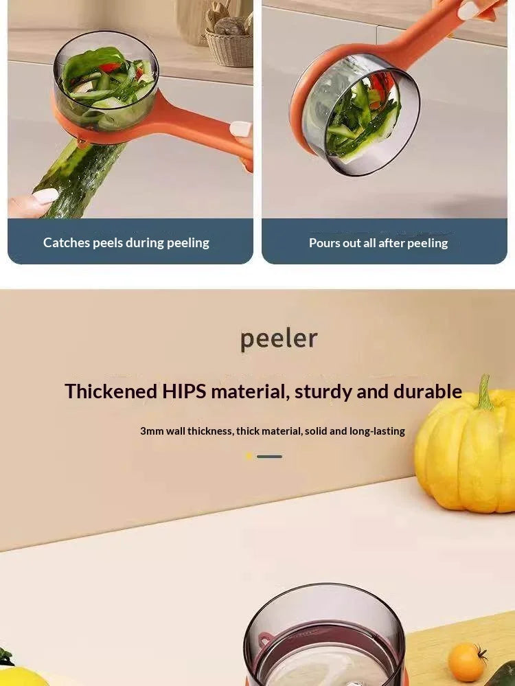 Storage‑Type Fruit Vegetable Peeler With Peel Container