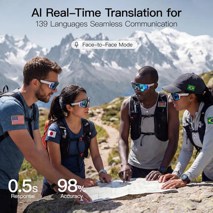 AI Voice Translate Smart Glasses 1200P Video Recording