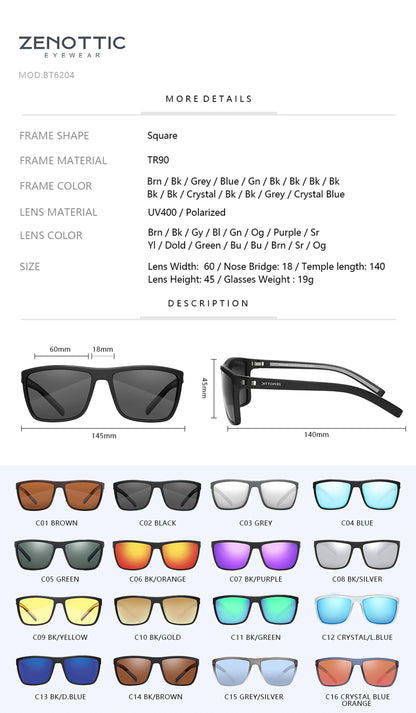 ZENOTTIC Fashion Polarized Sunglasses Shade  Lightweight