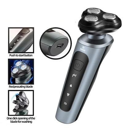 New 9D Man Electric Razor Face Shaver USB Full-body Trimmer