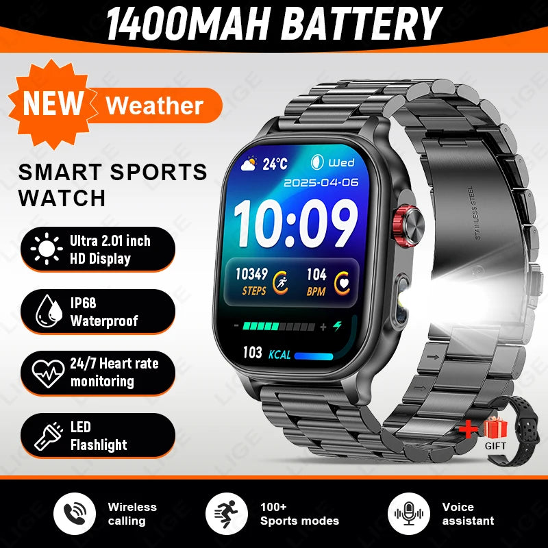 LIGE New Built-in 1400mAh Super Large Battery Smart Watch