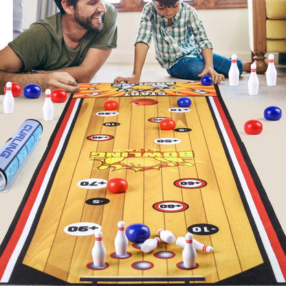 Interactive Bowling and Curling Mat Game Fun Football-Inspired