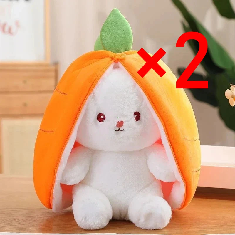 25cm Cute Strawberry Carrot Rabbit Plush Toy Stuffed Creative