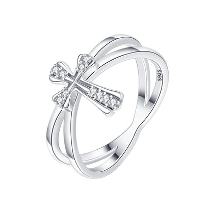 925 Sterling Silver Three-Ring Stackable Ring for Women
