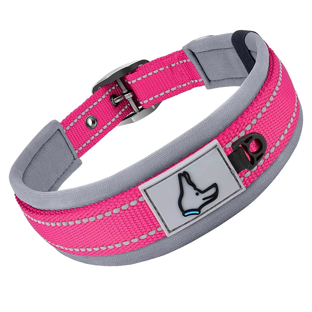 Padded Dog Collars Soft Reflective Wide Pet Collars