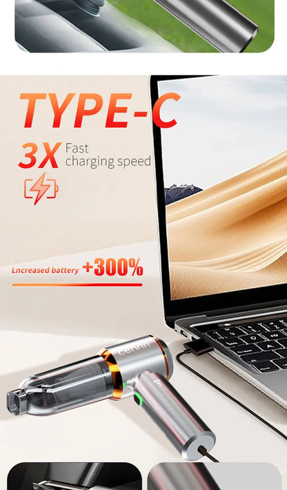 CENRR Portable Wireless Car Vacuum Cleaner Mini Powerful