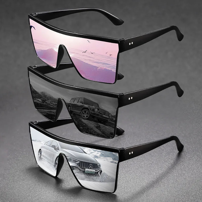 Oversize frame One-piece Goggle Men Woman Sunglasses