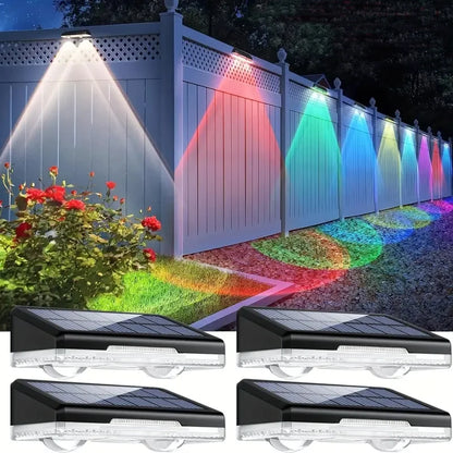 Solar Powered LED Fence Lights Outdoor Waterproof Wall Lamp