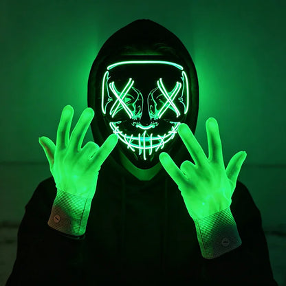 Wireless LED Neon Purge Mask & Fiber Optic Gloves