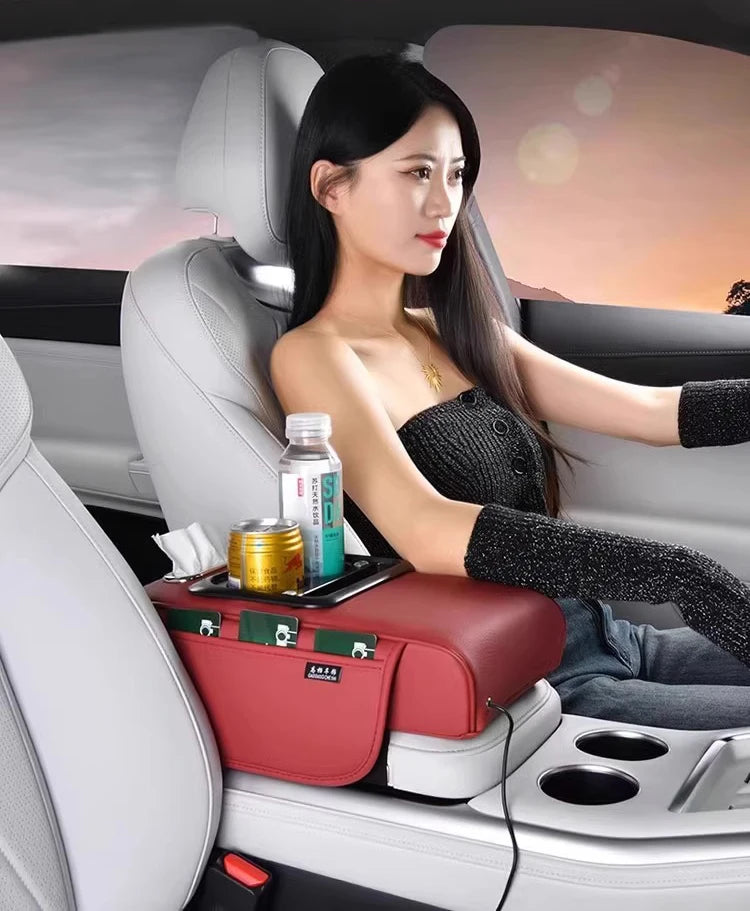 Usb Portcar Armrest Box Booster Pad With Usb Port Multi-Function