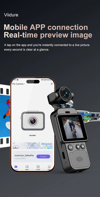 Lenovo 360° Handheld Chest Mount Action Cam 1080P HD