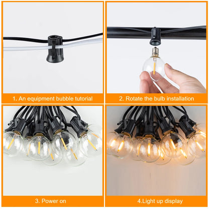 Garland String Lights LED Outdoor Patio String Lights