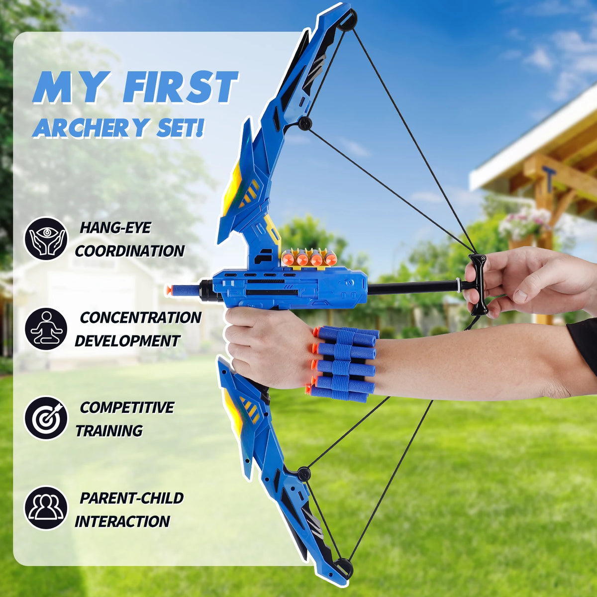 Kids Soft Dart Archery Set with LED Lights Sports