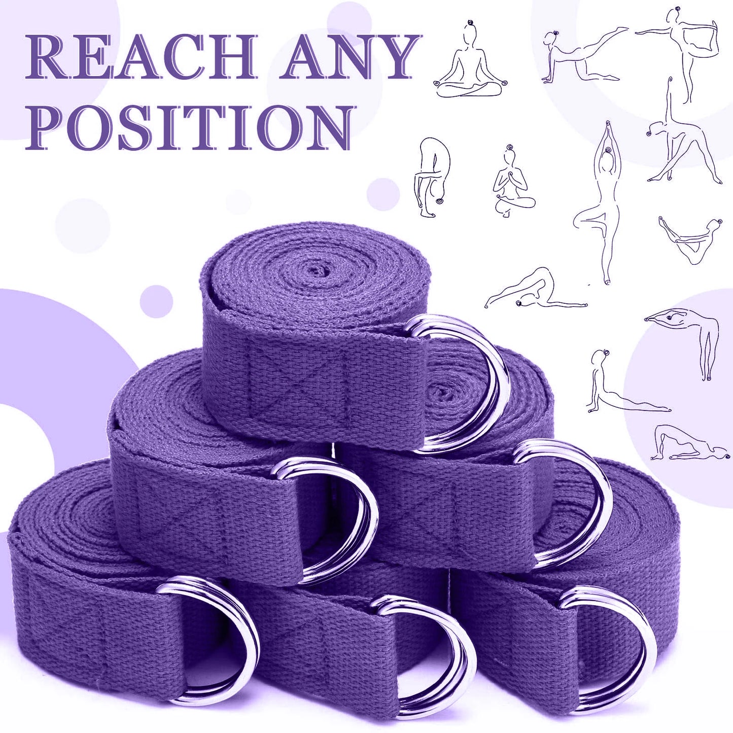 Yoga Strap Cotton Exercise Yoga Belt Adjustable