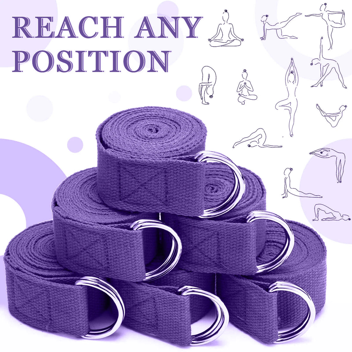 Yoga Strap Cotton Exercise Yoga Belt Adjustable Woven