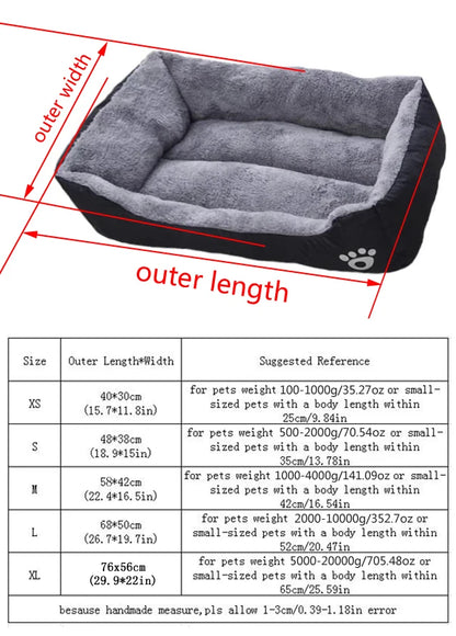 Black Dog Bed Plush Sleeping Bed Non-Slip and Bite-Resistant