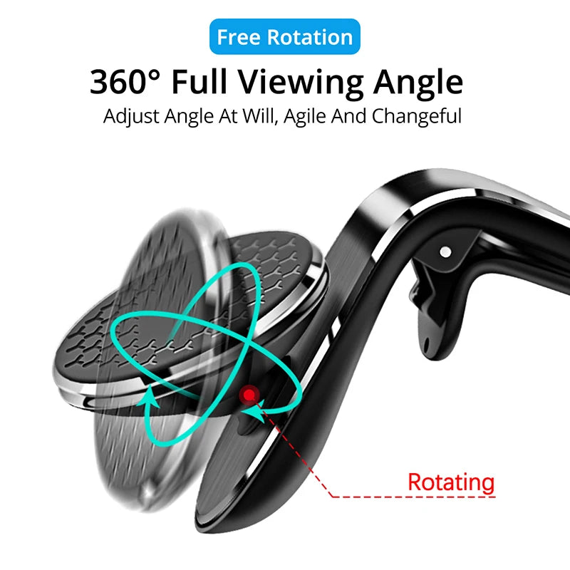 Magnetic Car Phone Holder Air Vent Clip Mount Rotation