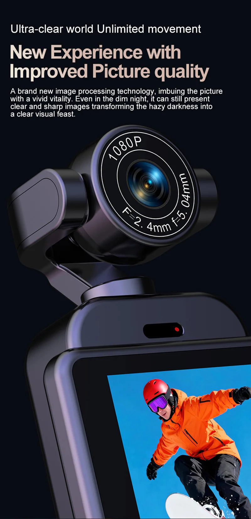 Lenovo 360° Handheld Chest Mount Action Cam 1080P HD