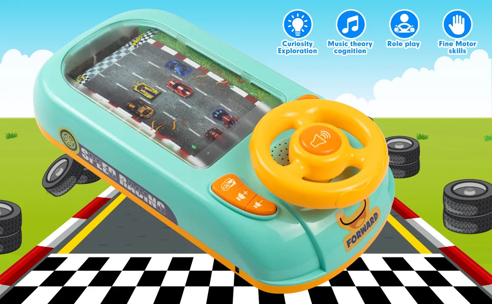 Racing Car Steering Wheel Driving Adventure Game Toy
