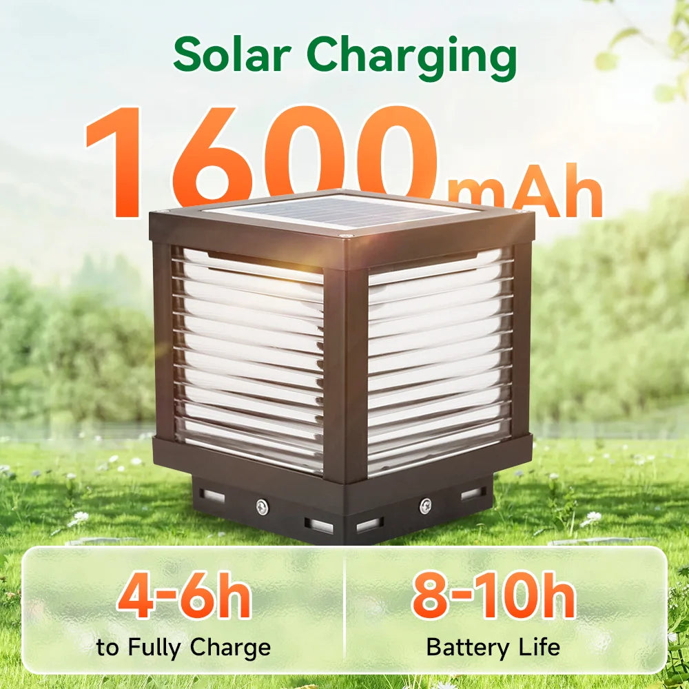 Outdoor Lighting Pillar Lights Remote Control Solar Chapiter Lamp