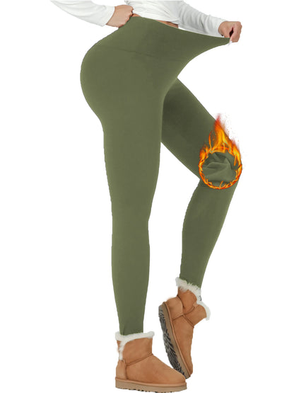 Womens Thermal Fleece Lined High Waisted Leggings