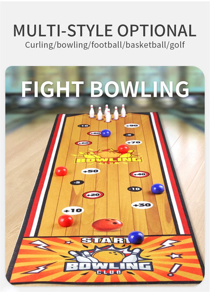 Interactive Bowling and Curling Mat Game Fun Football-Inspired
