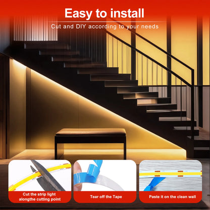 New USB COB Strip Light Flexible Adhesive Tape Night Lighting