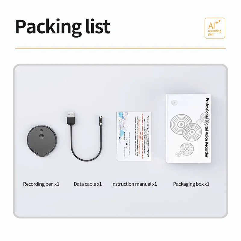 8-128GB AI Voice Recorder Real-Time Transcription