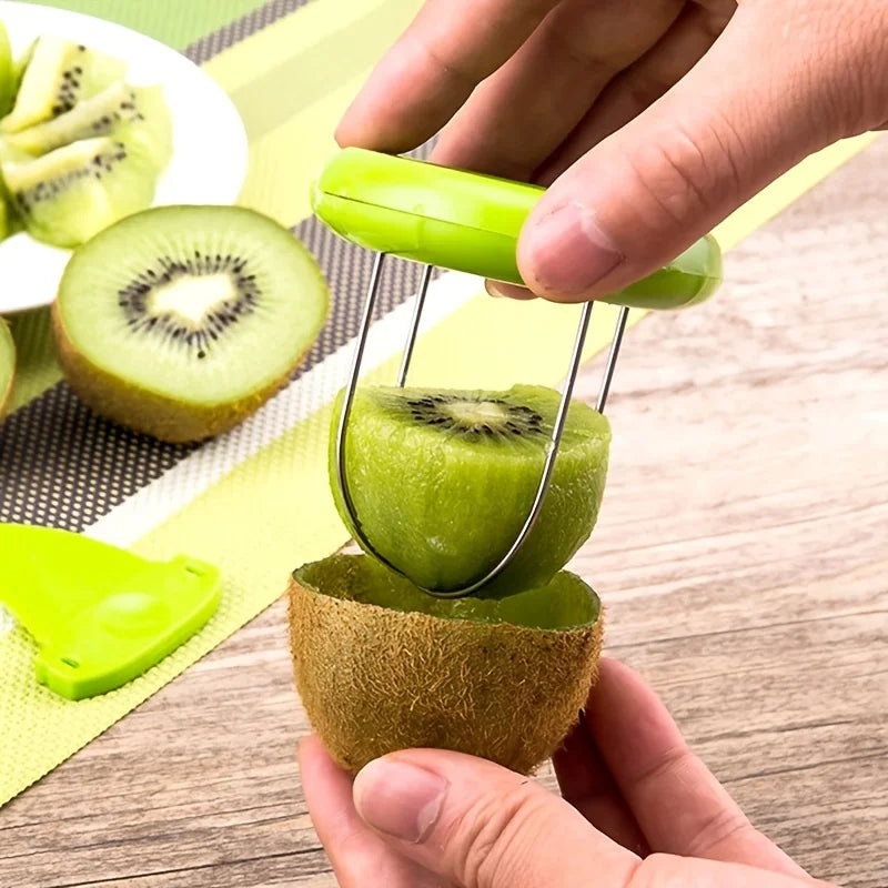 Kiwi fruit opener spoon peeling tool splitting artifact