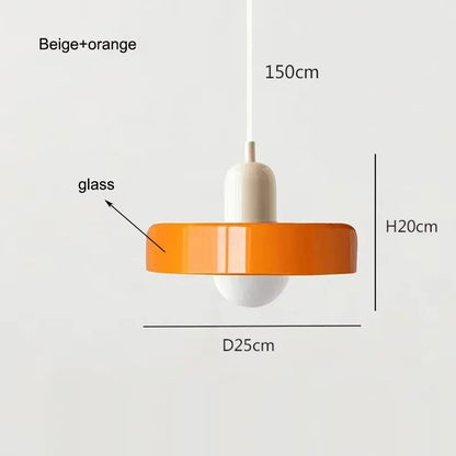 Nordic Retro Glass Pendant Lamps Indoor E27 LED Chandelier