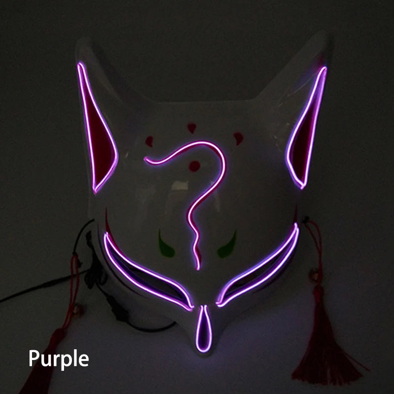 Glowing  Demon Slayer Mask Cosplay Japanese Cartoon