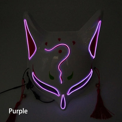 Glowing  Demon Slayer Mask Cosplay Japanese Cartoon